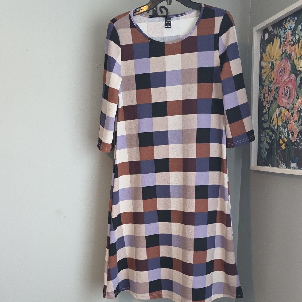 Emery Rose Plaid Midi Dress Size Medium